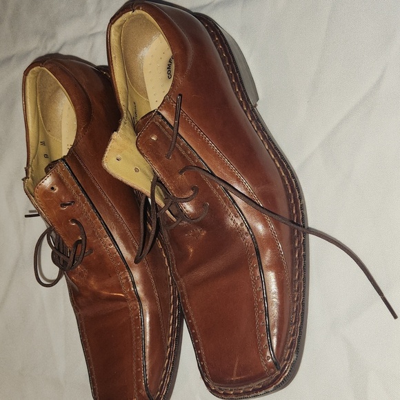 Stacy Adams Men's Brown Leather Dress Shoes - Picture 2 of 6